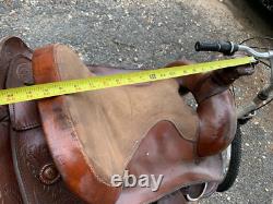 Model 3900 Brown Leather Horse Saddle Western Equestrian With Stirrups 15