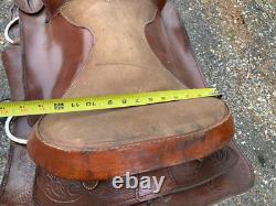 Model 3900 Brown Leather Horse Saddle Western Equestrian With Stirrups 15
