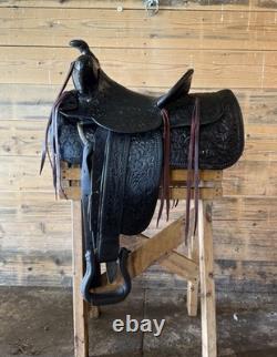 N. Porter Western Saddle 1940 Custom Tooled Saddle With Build Card