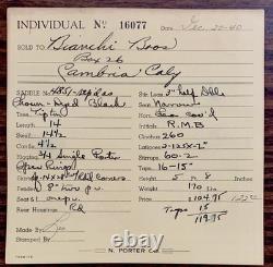 N. Porter Western Saddle 1940 Custom Tooled Saddle With Build Card