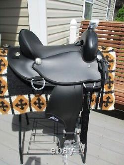 NEW 16'' Black Abetta Original Western trail saddle FQH BARS