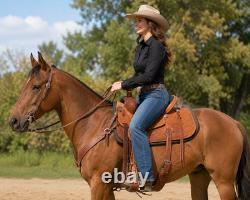 NEW Western Tooled Leather Horse Saddle Set Equestrian Tack Trail Riding Ranch