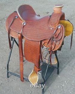 NIce, 16'' SRS Sadddlery Roping Saddle, smooth leather