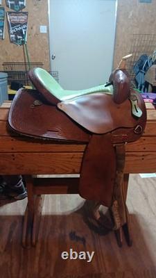 Nash Barrel Saddle With Lime Green Ostrich Seat