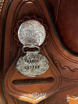Never Used Brown Leather Ranch Cutter Western Saddle with Pad and Cover