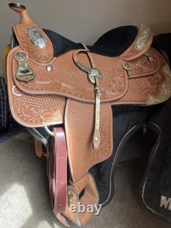 Never used 16 Dale Chavez western show saddle with matching headstall