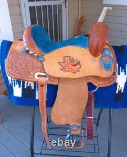 New 14'' Robert Teskey's Fqh Custom Western Barrel Saddle Weatherford Tx
