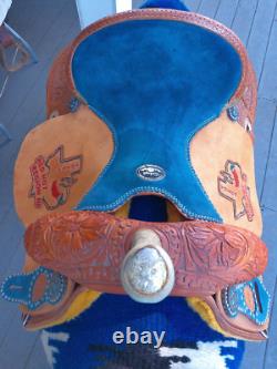 New 14'' Robert Teskey's Fqh Custom Western Barrel Saddle Weatherford Tx