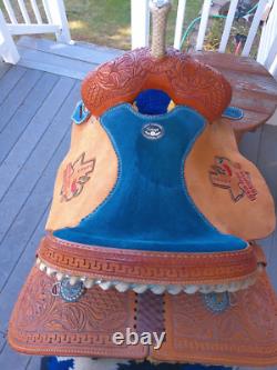 New 14'' Robert Teskey's Fqh Custom Western Barrel Saddle Weatherford Tx