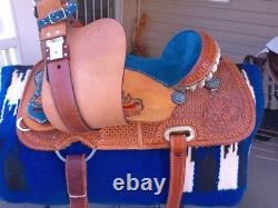 New 14'' Robert Teskey's Fqh Custom Western Barrel Saddle Weatherford Tx
