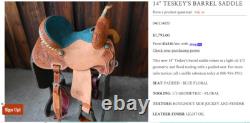 New 14'' Robert Teskey's Fqh Custom Western Barrel Saddle Weatherford Tx