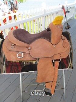 New 15'' Roughout Western Training Saddle Qhb 24#