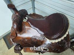 New 16 Brown Color Trail Saddle with Alligator Seat and Tooling
