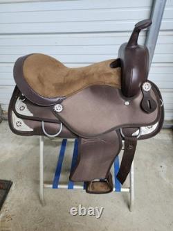 New 16 Brown Light Weight Trail Saddle withTack set