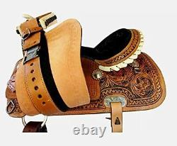 New Design Western leather Barrel Racing Horse Saddle used Cross Tooled Tack Set