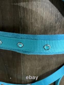 New Turquoise Western Barrel Racing Saddle w Matching Headstall, Reins, Breast c