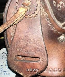 Nice 1950's Montana Saddlery Missoula, Montana Western Saddle 15 Seat BEAUTY
