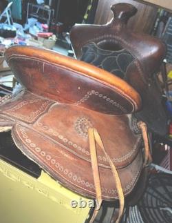 Nice 1950's Montana Saddlery Missoula, Montana Western Saddle 15 Seat BEAUTY