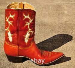 Old Handmade Tres Caballos Saddle Tan Leather Cowboy Western Equestrian Boots