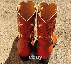 Old Handmade Tres Caballos Saddle Tan Leather Cowboy Western Equestrian Boots