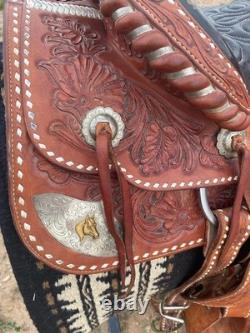 Old School Buck Stitched western saddle Maker E Bacon Globe, AZ TOP Quality