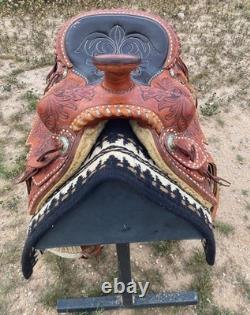 Old School Buck Stitched western saddle Maker E Bacon Globe, AZ TOP Quality