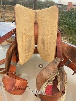 Old School Buck Stitched western saddle Maker E Bacon Globe, AZ TOP Quality