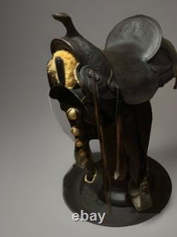 Old Visalia Stock Co. High Back Western Saddle D. E. Walker 15 1920's California