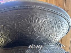 Old Visalia Stock Co. High Back Western Saddle D. E. Walker 15 1920's California