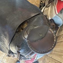 Old Visalia Stock Co. High Back Western Saddle D. E. Walker 15 1920's California