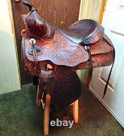 Older Floral Buckstitch Saddle