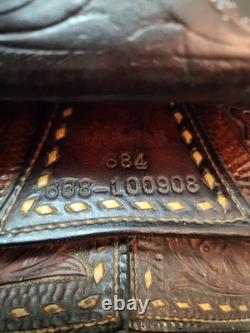 Older Floral Buckstitch Saddle