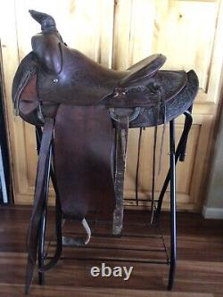 Original LEDDY 15 Hand Made Hand Crafted Western Saddle Made in Ft Worth Texas