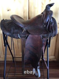 Original LEDDY 15 Hand Made Hand Crafted Western Saddle Made in Ft Worth Texas