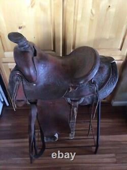 Original LEDDY 15 Hand Made Hand Crafted Western Saddle Made in Ft Worth Texas