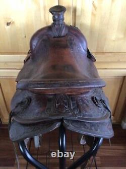 Original LEDDY 15 Hand Made Hand Crafted Western Saddle Made in Ft Worth Texas