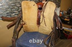 Ornate Vintage Tooled Leather Horse Saddle Cowboy Western Decor