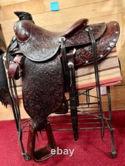 PRICE REDUCED Handmade Paul Showalter Leather 13.5 Western Show Saddle