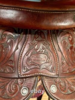 PRICE REDUCED Handmade Paul Showalter Leather 13.5 Western Show Saddle