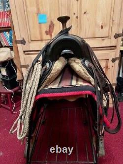 PRICE REDUCED R. T. Fraizer 14.5 Western Saddle withBrass Horn & Saddle bags