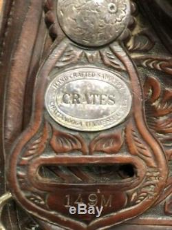 PRICECUT! Crates 16 Western Show Saddle Tooling & Silver #149M Used-Great Cond