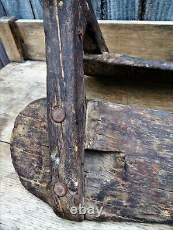 PRIMITIVE Antique Vintage Wooden Sawbuck Horse Mule WESTERN Pack Saddle