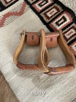 Pair Wood Western Horse Stirrups Western Stirrups Set