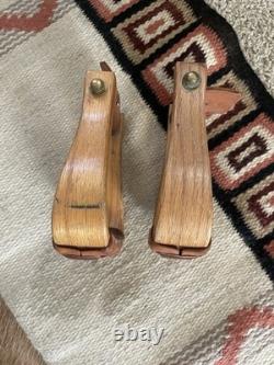 Pair Wood Western Horse Stirrups Western Stirrups Set