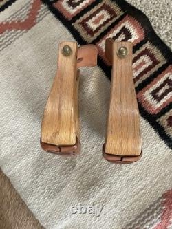 Pair Wood Western Horse Stirrups Western Stirrups Set