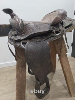 Pioneer Big Horn 15 No. 903 Brown Leather Western Pleasure/Trail Saddle Vintage