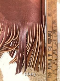 Platte Valley Saddle Co Chinks Western Leather Fringed Cowboy Riding Gear USA