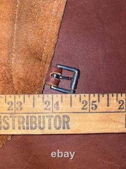 Platte Valley Saddle Co Chinks Western Leather Fringed Cowboy Riding Gear USA