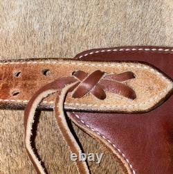 Platte Valley Saddle Co Chinks Western Leather Fringed Cowboy Riding Gear USA