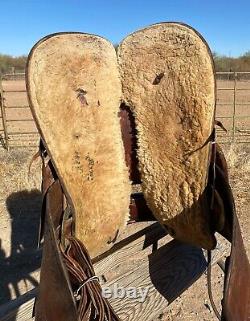 Powder River Saddle Denver Dry Goods 14.5 seat Nice Leather Tooling Old School